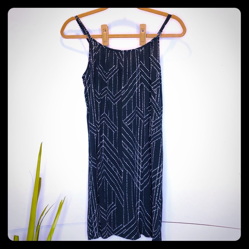 Love Stitch Dress geometric pattern black size L